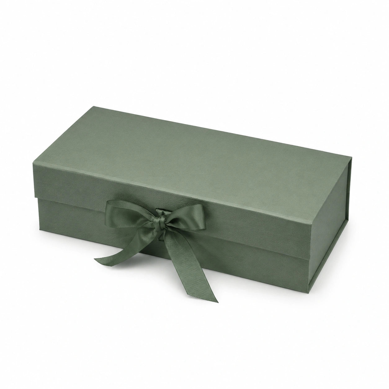 Geschenkbox 30 x 20 x 10 cm Karton Grün mit Schleifenband für Geschenke