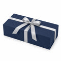 Geschenkbox 30 x 20 x 10 cm Karton Dunkelblau mit Satinband dekorativ