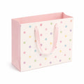 Geschenktüte 30 x 12 x 25 cm Papier Rosa mit Punkten und Bandhenkeln
