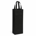 Flaschentasche 10 x 10 x 35 cm Vliesstoff Schwarz für Weinflaschen mit Tragegriffen
