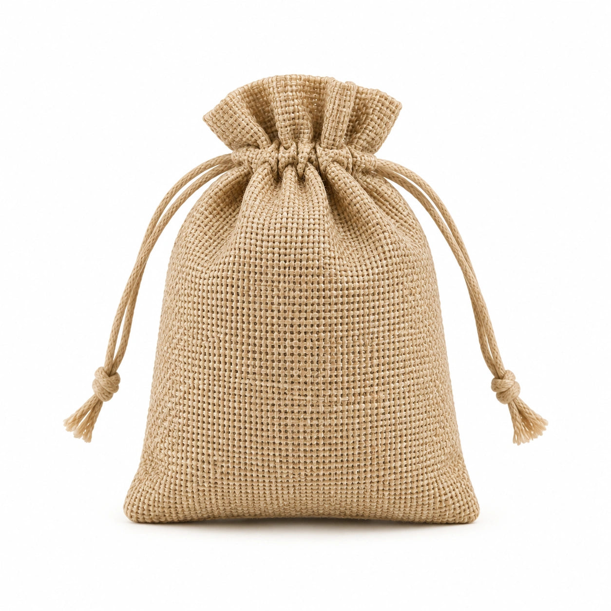 Zugbeutel 15 x 10 x 20 cm in Beige aus Textilgewebe mit Kordelzug