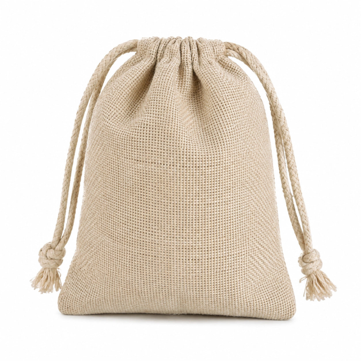 Stoffbeutel Einheitsgröße aus Textilgewebe in Beige mit Kordelzug